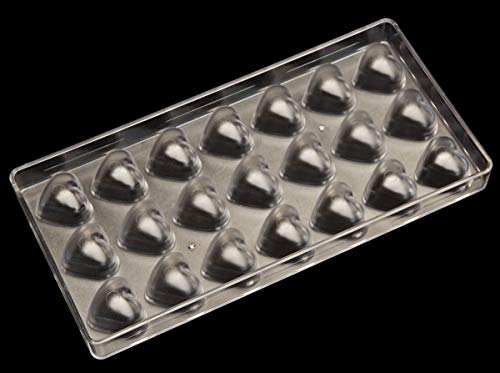 Polycarbonate Chocolate Mold by NuEmporia for Pralines, Truffles, Sweets, Candies, Bonbons: Heart Shape. Food Safe, BPA-Free Polycarbonate Plastic