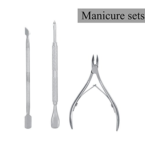 Ruiqas Nail Art Spoon Set, Nail Stainless Steel Cuticle Spoon Pusher Remover Nipper Clipper Cut Cutter