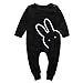 TheFound Baby Boy Girl Romper Bunny Printed Long Sleeve Jumpsuit Zipper Playsuit Outfits (Tag 100, Long Sleeve Black)