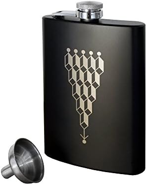 Quality Liquor Hip Flask - 8oz - Leak Proof 304 Food Grade Stainless Steel With Funnel, Gift Box and Unique Design by Upstanding Citizen