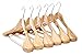 Clutter Mate - Set of 6 - Premium Finished Wooden Suit Hangers, Natural Wood-Grain Coat, Solid Wood Hangers, Wide Shoulder Heavy Clothes Hanger for Suits, Jacket, Non Slip Pants, with Swivel Hook