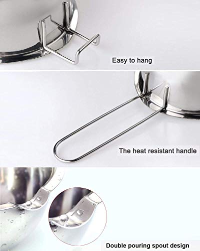 Rykey Stainless Steel Double Boiler 600ML, Updated Melting Pot with Heat Resistant Handle for Melting Chocolate, Butter, Candy and Making Custards, Sauces - 18/8 Steel Universal Insert (600) - Thumbnail 2