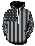 FEOYA Unisex Galaxy Print Hoodie Digital Printing Sweatshirts Sweater Pullover
