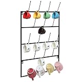 MyGift 5 Tier Black Metal Wall Mounted Kitchen Mug Hook Display/Cup Storage Organizer Hanger Rack