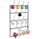 5 Tier Black Metal Wall Mounted Kitchen Mug Hook Display / Cup Storage Organizer Hanger Rack - MyGift