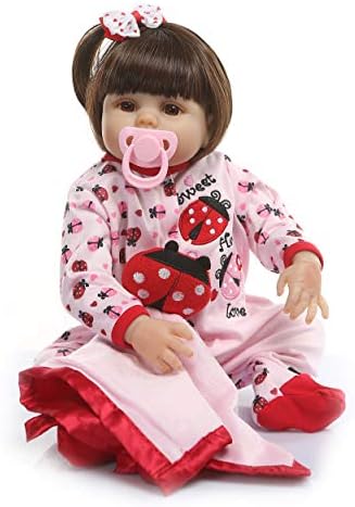 Binxing Toys Reborn Baby Dolls Cute Newborn Boy and Girl Silicone Weighted Body Realistic Reborn Dolls19 Inch Beautiful Outfits Set Great Birthday Gifts for School Children (1733-48)