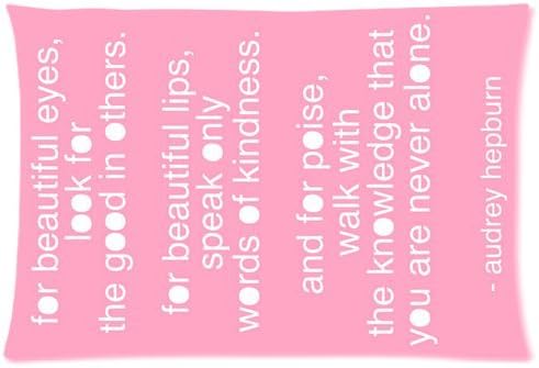 Custom Audrey Hepburn Quote Pillowcase 20"x30" Pillow Protector Cover WPC-6173