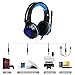Anksono Stereo Gaming Headset for PS4, Xbox One, Nintendo Switch, 3.5mm Wired Bass Noise Cancelling Over-Ear Headphones with Mic, LED Lights and Volume Control for Laptop PC Mac iPad Games, Bluethumb 1