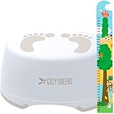 Step Stool for Children | Anti-Slip Top and Bottom | Easy Hygienic Cleaning | FREE Potty Training eBook | Perfect height for Toddler Toilet Training or Kids Bathroom and Kitchen (beige)