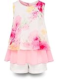 Bonny Billy Little Girls' Short Set Flower Top and Solid Pant 2 Pcs Suit