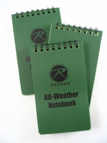 3 Pack Rothco Police Duty All Weather Waterproof Notebook Pocket Size 3" X 5"