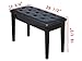 TMS Black Ebony Wood Leather Piano Bench Padded Double Duet Keyboard Seat Storage