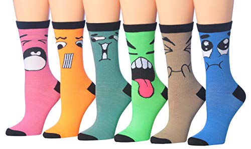 Tipi Toe Women's 12 Pairs Colorful Patterned Crew Socks (WC82-AB)