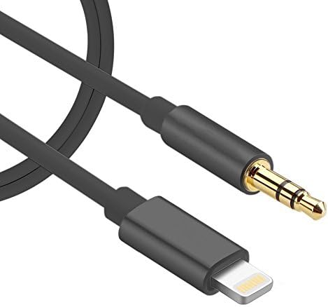 iPhone 7 Car Aux Cable, ADABUNNY Lightning to 3.5mm Premium Auxiliary Audio Cable (3ft / 1m) Male to Male Aux Cable for iPhone 7 / 7 Plus to Home / Car Stereos (Black)