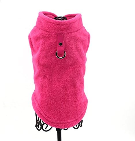 PAWSFECT Dog Fleece Vest Soft Winter Warm Dog Clothes Puppy Pullover Harness with Leash Ring for Yorkie Small Medium Dogs Cats Doggy Sweater for Dachshund Chihuahua French Bulldog Pug,L