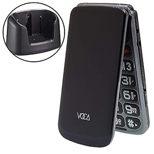 VOCA-V330-3G-Flip-Phone-Voice-Control-Big-Button-Simple-Easy-to-Use-Clamshell-Unlocked-SIM-Free-Senior-Mobile-Phone-Black VOCA Big Button Mobile Phone for Seniors, Clamshell Phone, V330, Unlocked 3G, SOS Button, Speed Dial, and Charging…