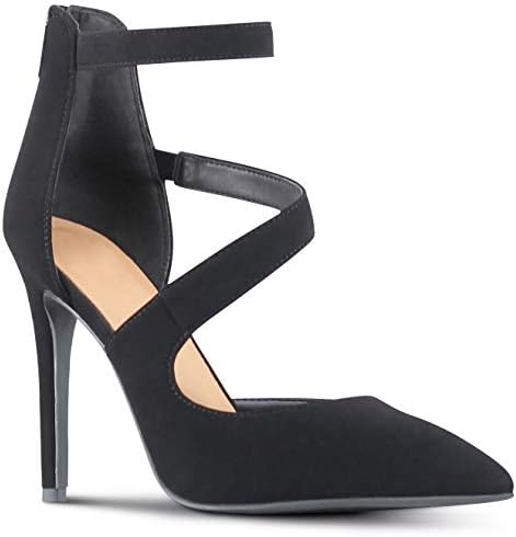 AFFORDABLE FOOTWEAR Womens Pointy Toe Low Platform High Heels Stiletto Dress Pumps