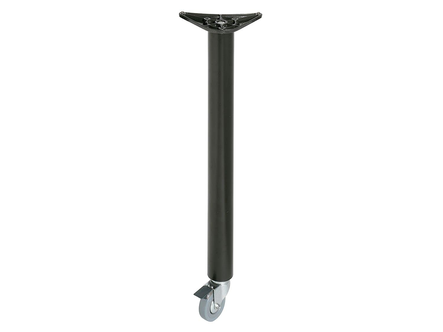Amig - Black Steel Leg Mod.7 with Swivel Wheels and Brake for Desk, Office Tables - with Height Adjustment 10 mm - Measures: 870 x 60 x 1.2 mm - Resistance 15 kg/Leg Includes Screws