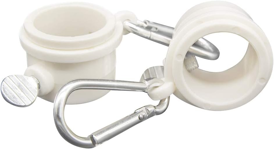 Flagpole Hardware - Uelfbaby Flag Pole Mounting Ring Clip， 1.5-Inch Diameter Rotating Mounting Rings，Pack of 2，White