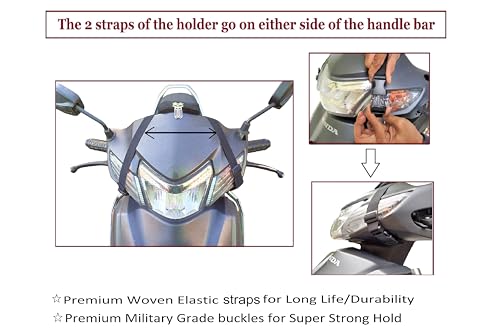JETLIFE Moped Mobile Holder Vespa Scooter EV Bike, Moped Phone Holder Mount, Cell Phone Holder Mount, Fits All Smartphones Upto 7.2'' (Carbon Black)