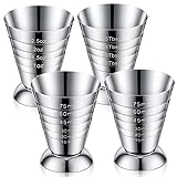 Zhehao 4 Pcs Stainless Steel Measuring Cup Cocktail