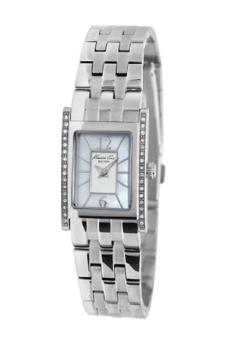Kenneth Cole New York Women's KC4874 Classic Tank Silver Stone on Bezel Watch