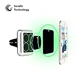 Universal Car Magnetic Air Vent Holder Mount with Improved Attachment Design and Stronger Magnetic Force for Smartphones iPhone 7 Plus and Mini Tablets(Silver & Black)