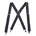 HDE Men's X-Back Clip Suspenders Adjustable Elastic Shoulder Strap - 1.5