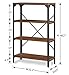 HOMISSUE 4-Shelf Vintage Style Bookshelf, Industrial Open Metal bookcases Furniture, Etagere Bookcase for Living Room & Office, Brown, 48.2-Inch Height