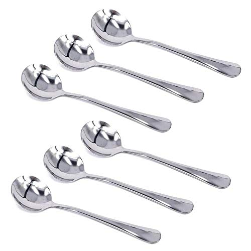 HornTide 6Piece Soup Spoon Set Bouillon Spoon Flatware Stainless Steel