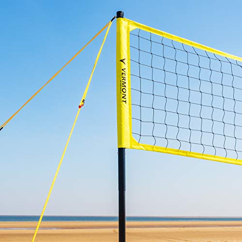 Vermont Portable Volleyball Set - Aluminum Telescopic Posts - Beach Or Pro Versions Available - Carry Bag Included (Beach Set)