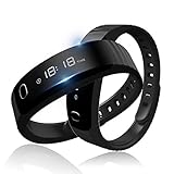 Smart band, Step Tracker, Pedometer Smart Bracelet Fitness Activity Tracker/ Sleep Monitor,Calories Track Sweatproof Bluetooth Health Fitness Band for iPhone & Android phones Black