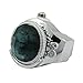 Youyoupifa Round Faceted Crystal Inlay Hunter Case Quartz Finger Ring Watch (Blue)