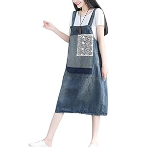 Women’s Loose Baggy Midi Length Denim Jeans Jumpers Overall Pinafore Dress Skirt www.denim.fit