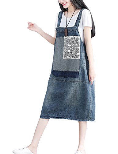 TwiinSisters Women’s Casual Denim Destroyed Overall Dress for Women Plus www.denim.fit 2