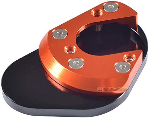 WildBee CNC Motorcycle Orange Black Kickstand Pad Foot Side Stand Plate for KTM 125 200 250 390 690 Duke 690 Enduro 950 Adventure 990 Adventure 990 Supermoto RC 250 390 2012-2016