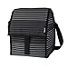 PackIt Freezable Deluxe Large Lunch Bag with Shoulder Strap, Gray Stripe