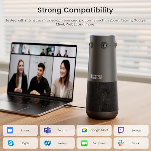 NEARITY 360 Alien 4K Video Conference Camera with Microphone, 8MP Video Conferencing Webcam, 3 AI Modes, 6 Noise Cancelling Mics, Auto Framing, Conference Webcam for PC/Laptop