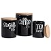 DII Kitchen Accessories Retro Collection, Ceramics, Canister Set, Black, 3 Piece