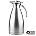 Thermal Carafe Stainless Steel Double Wall Vacuum Insulated 68 Oz Large Capacity Tea/Water Pitcher with Press Button Silver-JUNING