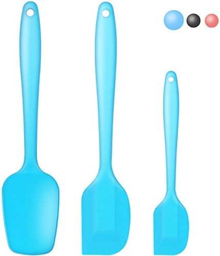 Silicone Spatula 3-piece Set,Heat-Resistant Spatulas,Non-stick Rubber Spatulas with Stainless Steel Core(Blue)