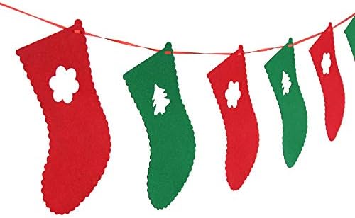 Burlap Christmas Banner Santa Elk Christmas Tree And Socks Crafts