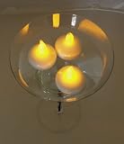 Lily's Home Battery Operated FLOATING Tealight LED Candles, Great for Wedding Centerpiece, Christmas, Thanksgiving, Party Lights, Set of 10 - Amber