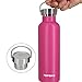 TOPOKO 25 oz Stainless Steel Vacuum Insulated Water Bottle, Keeps Drink Cold up to 24 Hours & Hot up to 12 Hours Leak Proof and Sweat Proof Large Capacity Sports Bottle Wide Mouth Metal Lid (Pink)