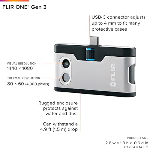 FLIR ONE Gen 3 - Thermal Imaging Camera for Android Smartphones (USB-C): Use for Home Inspection, HVAC, Automotive, Machine Industries and More
