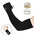 Shinymod UV Protection Cooling Arm Sleeves for Men Women Sunblock Cooler Protective Sports Gloves Running Golf Cycling Basketball Driving Fishing Long Arm Cover Sleeves (1 Pair Black)