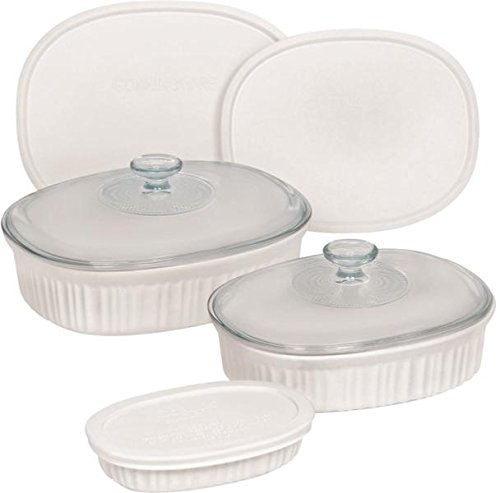 Baking dish set fr white oval