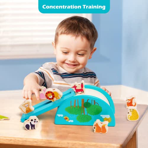 Wooden Stacking Block Balancing Toys Lacing Toy for 3 4 5 6 Year Old