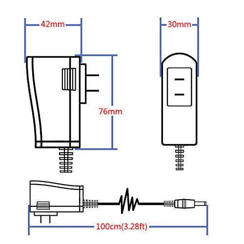 (Plesae Check The Output Size By Pic) DIKOO AC Power Adapter Output 6V 1A Wall Charger DC