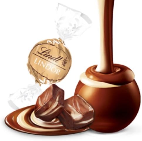 LINDT LINDOR Fudge Swirl Milk & White Chocolate Truffles - Limited Edition (32)